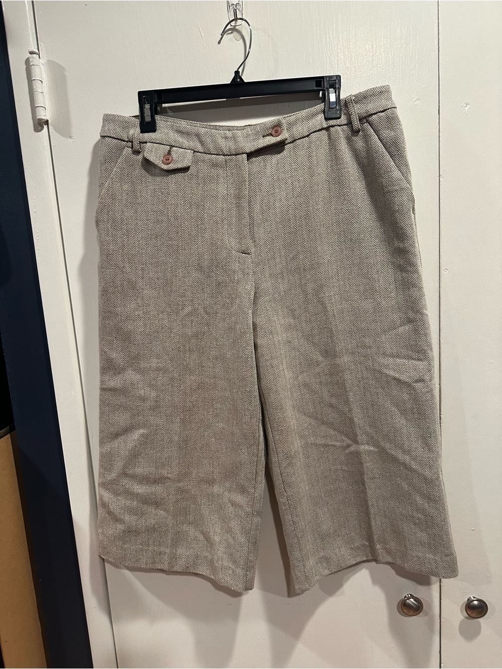 Chadwicks Beige Herringbone Bermuda Shorts - Picture 2 of 7